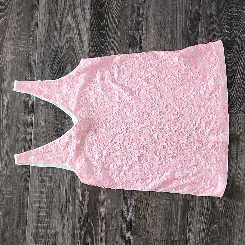 J. Crew PINK sequin Tank Top